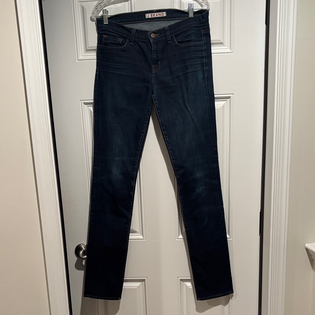J Brand Womens Straight Leg Jeans In Deep Indigo